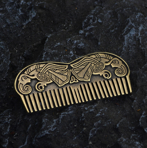 Accessoire Peigne à barbe Viking - Corbeaux d'Odin - Odins Hall