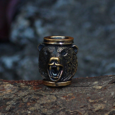Perline per capelli/barbe berserker bear - 3 pezzi in acciaio inox